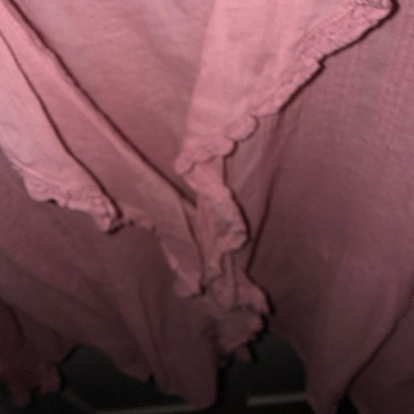 Doen  Rare River Calypso Pink Ruffled Sheer Blouse Size S excellent condition - Picture 7 of 7